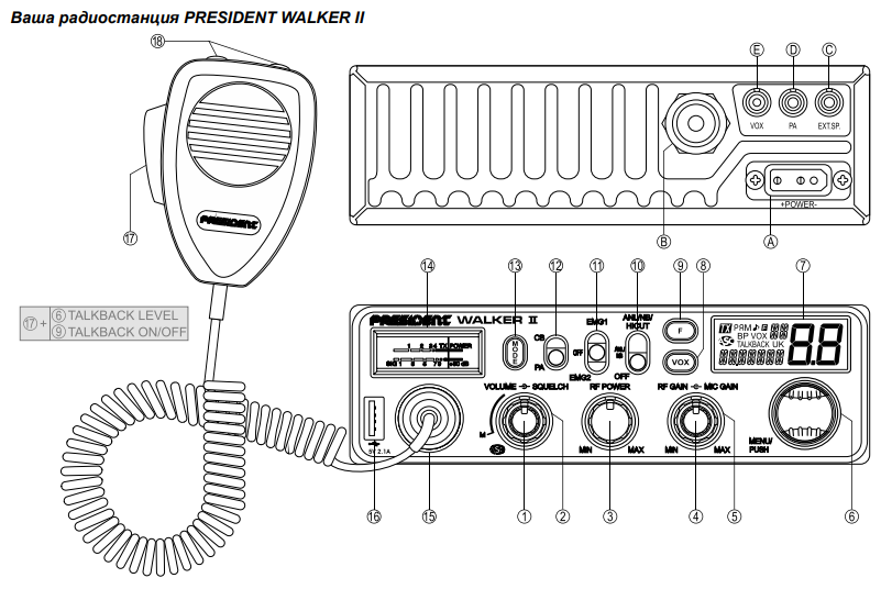 Схема радиостанции president harry 2