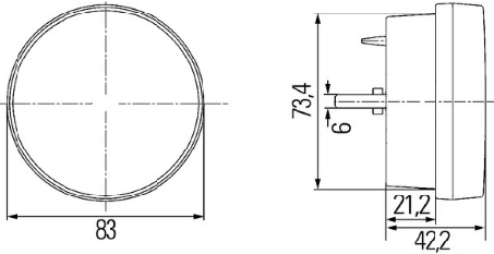 Фонарь Hella 2BE 980 690-101 передний 3-х функциональный 24V